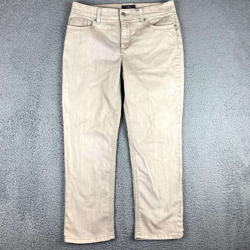 Chicos Jeans Womens 0.5R Beige So Lifting Straight Leg Stretch Denim Chino US‎ 6